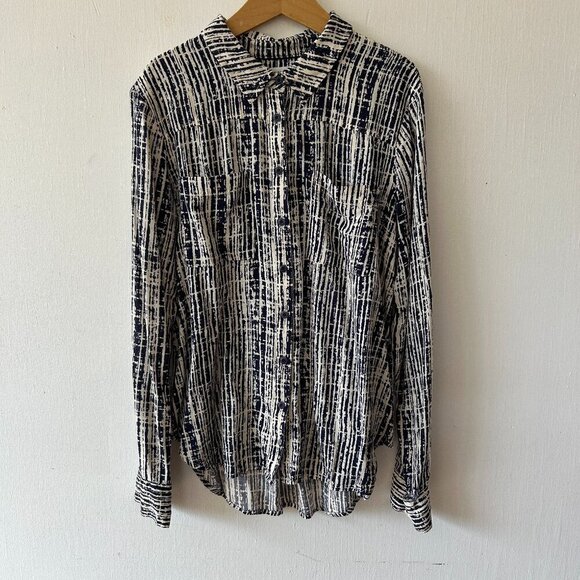 ANTHROPOLOGIE Holding Horses Blouse Womens Size 4 Button Front Collared - Picture 1 of 6